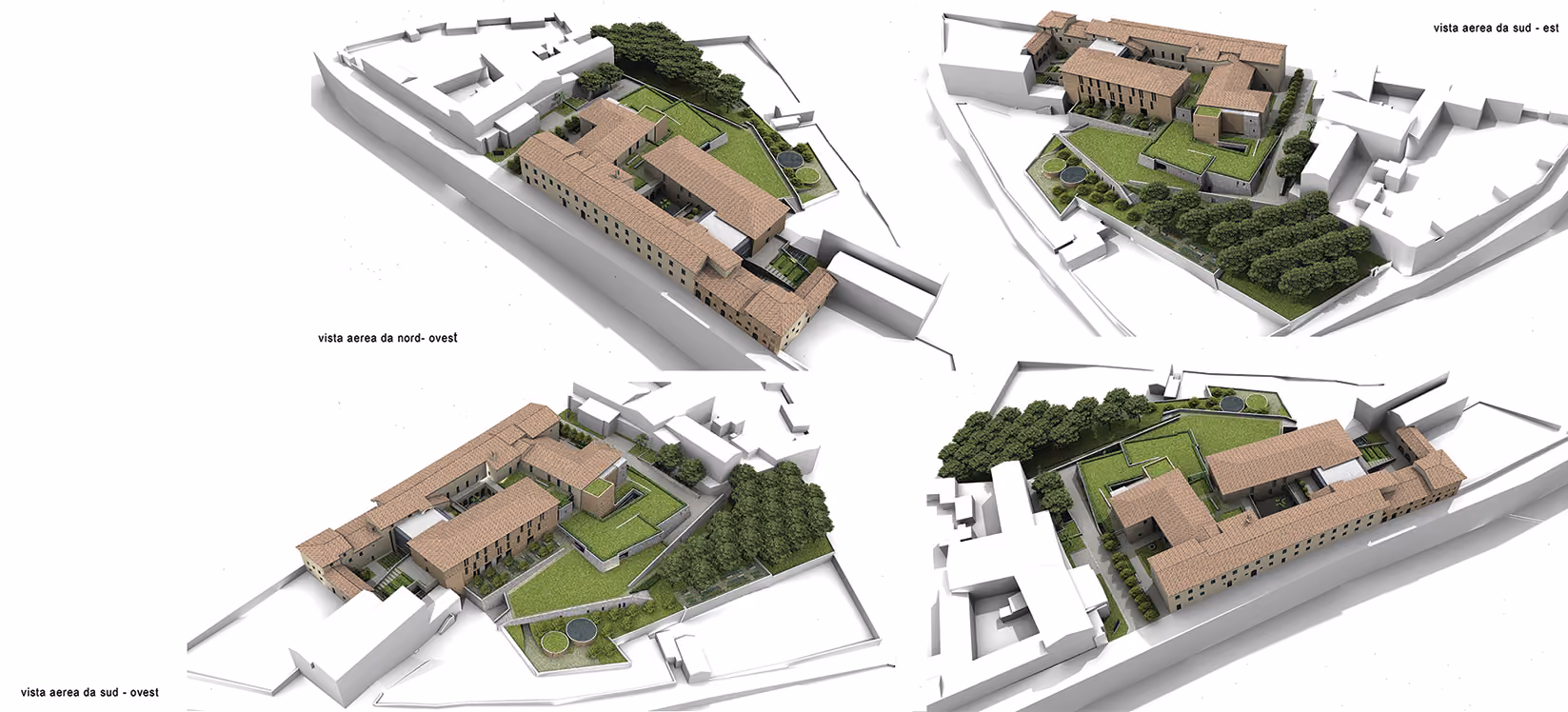 Render aereo del progetto Santa Fina.
