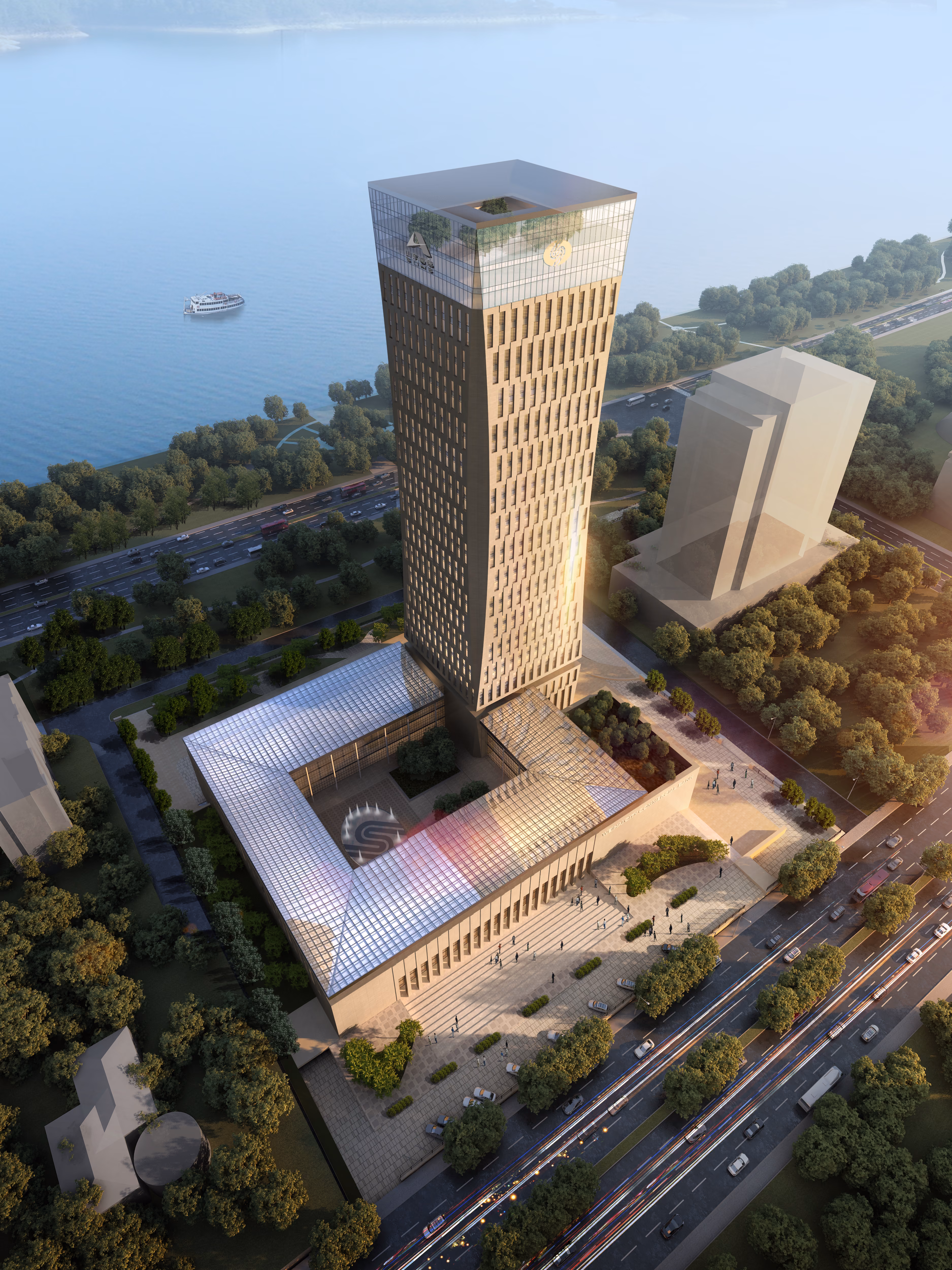 Vista verticale del Financial Service Center.